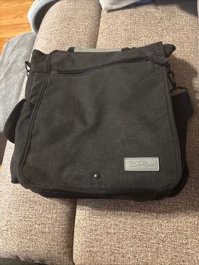 Belle Russo Black Messenger Crossbody Bag with Subtle Gray Accent